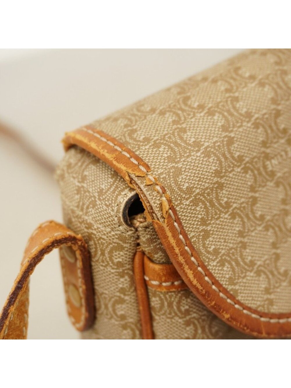 Celine Shoulder Bag Macadam Brown Gold - Picture 6 of 10